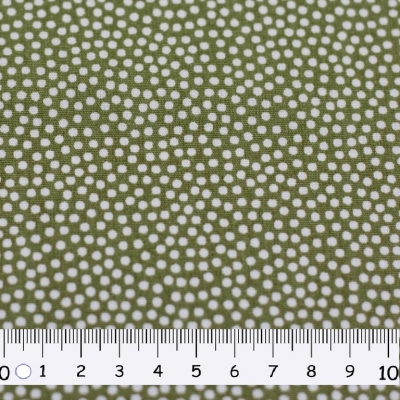 Baumwolle "Dotty" Oliv Weiß